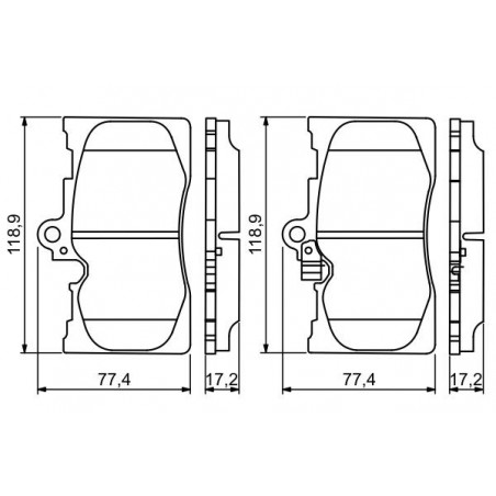 Jeu de quatre plaquettes de frein à disque BOSCH