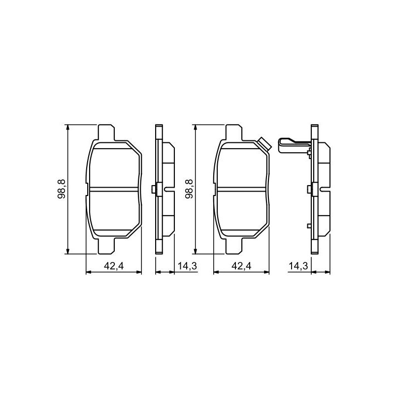 Jeu de quatre plaquettes de frein à disque BOSCH