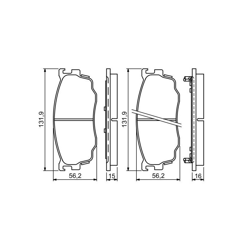 Jeu de quatre plaquettes de frein à disque BOSCH