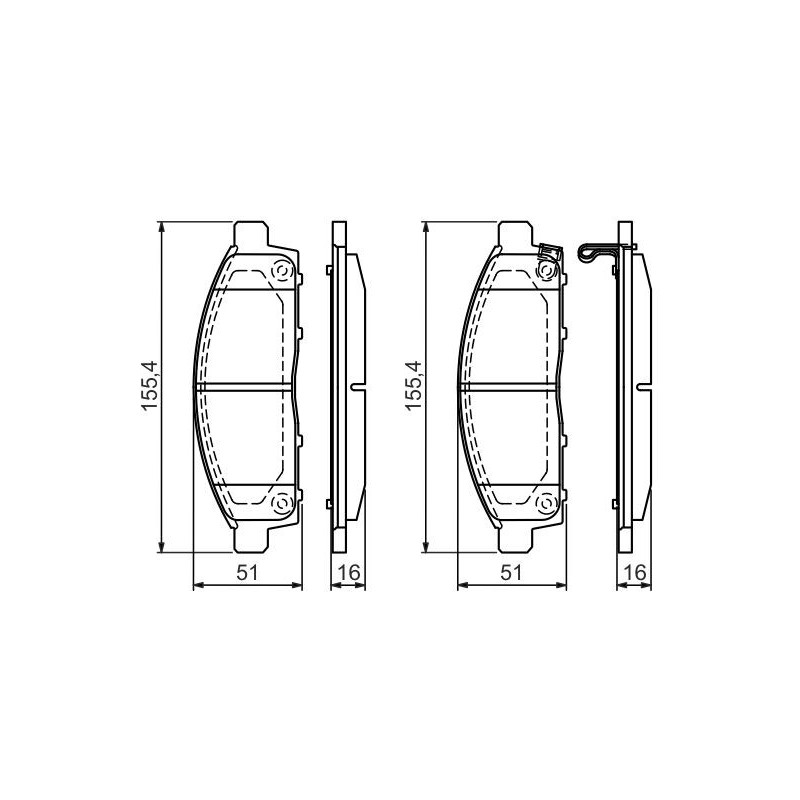 Jeu de quatre plaquettes de frein à disque BOSCH