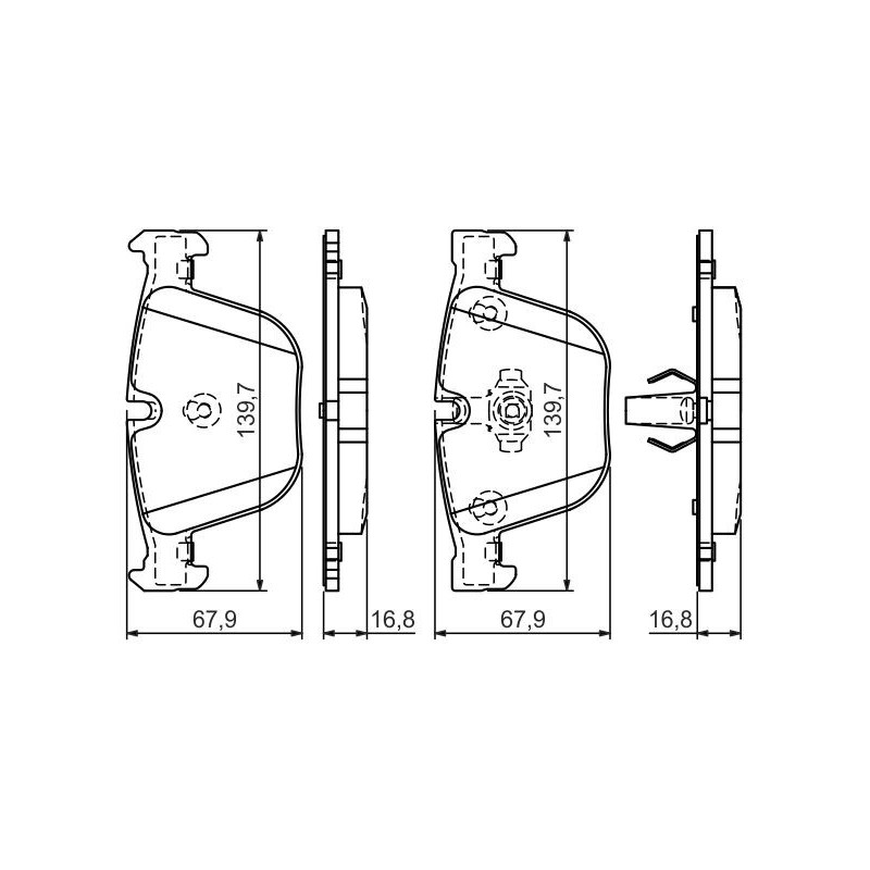 Jeu de quatre plaquettes de frein à disque BOSCH