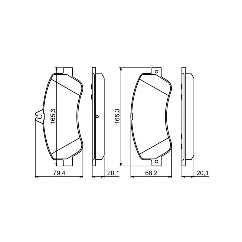 Jeu de quatre plaquettes de frein à disque BOSCH