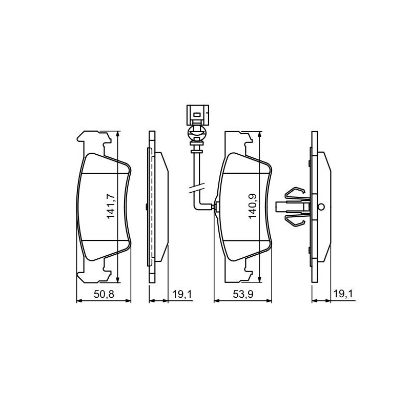 Jeu de quatre plaquettes de frein à disque BOSCH