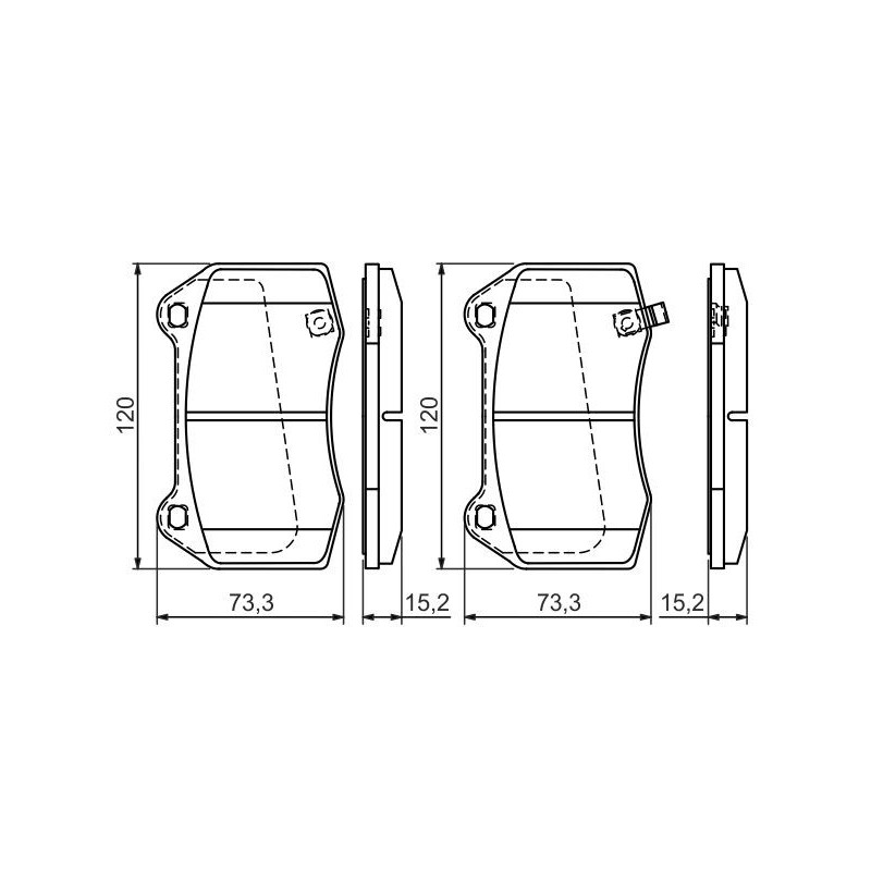 Jeu de quatre plaquettes de frein à disque BOSCH