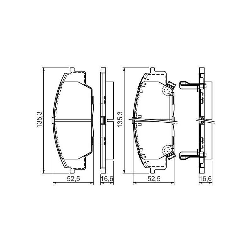 Jeu de quatre plaquettes de frein à disque BOSCH