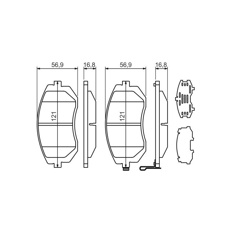 Jeu de quatre plaquettes de frein à disque BOSCH