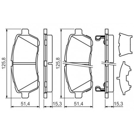 Jeu de quatre plaquettes de frein à disque BOSCH