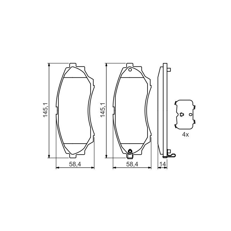 Jeu de quatre plaquettes de frein à disque BOSCH