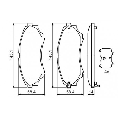 Jeu de quatre plaquettes de...