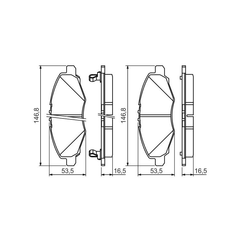 Jeu de quatre plaquettes de frein à disque BOSCH