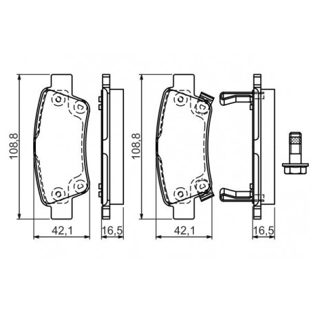Jeu de quatre plaquettes de frein à disque BOSCH