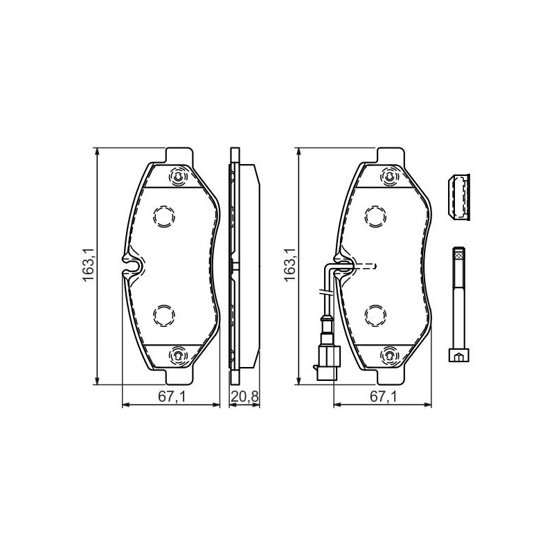 Jeu de quatre plaquettes de frein à disque BOSCH