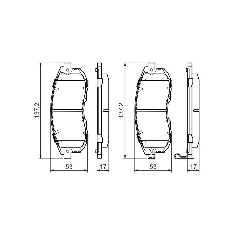 Jeu de quatre plaquettes de frein à disque BOSCH