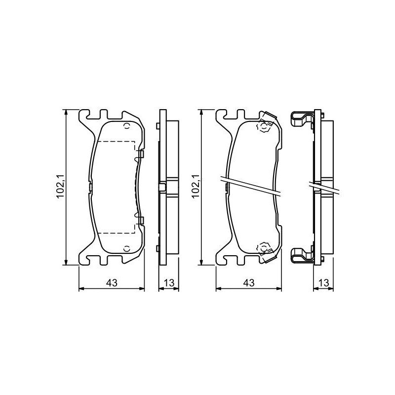 Jeu de quatre plaquettes de frein à disque BOSCH