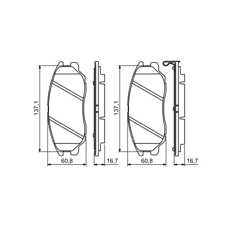 Jeu de quatre plaquettes de frein à disque BOSCH