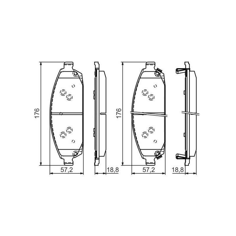 Jeu de quatre plaquettes de frein à disque BOSCH