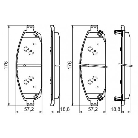 Jeu de quatre plaquettes de frein à disque BOSCH