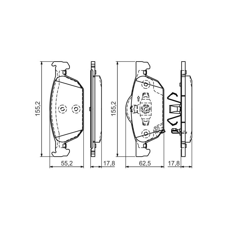 Jeu de quatre plaquettes de frein à disque BOSCH