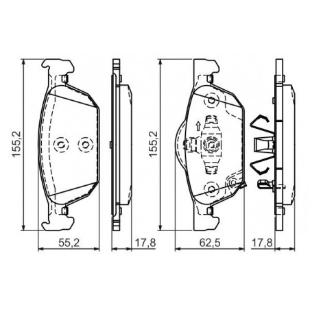 Jeu de quatre plaquettes de frein à disque BOSCH