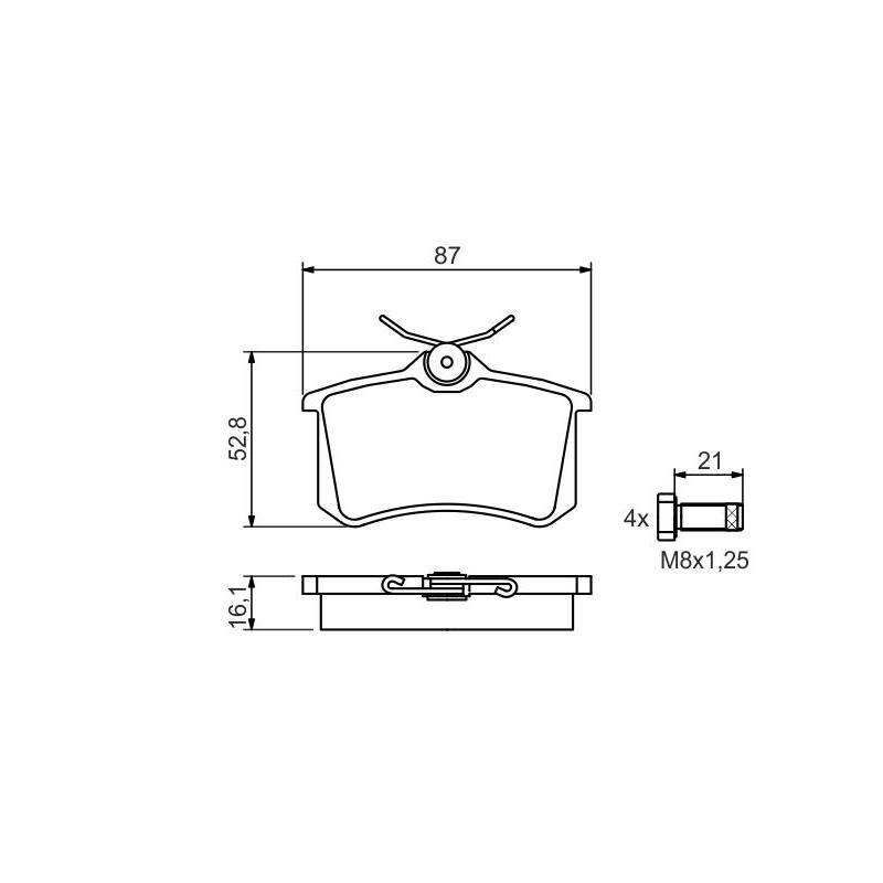 Jeu de quatre plaquettes de frein à disque BOSCH