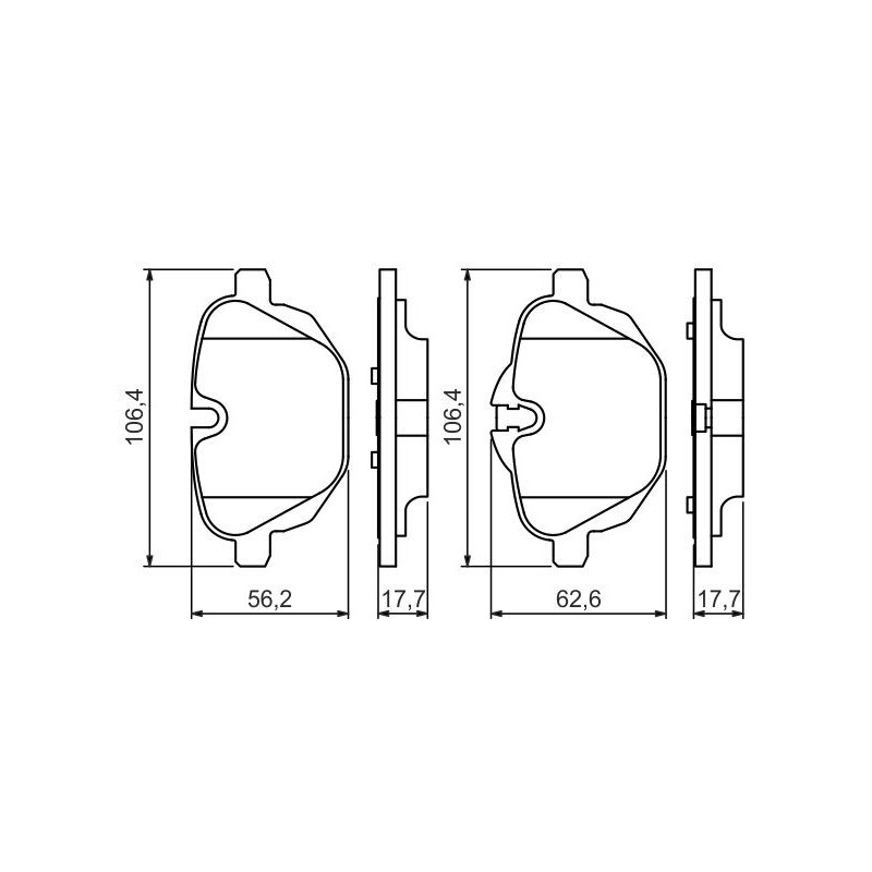 Jeu de quatre plaquettes de frein à disque BOSCH