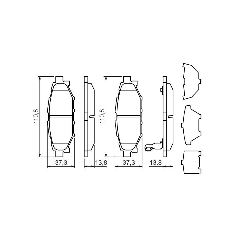 Jeu de quatre plaquettes de frein à disque BOSCH