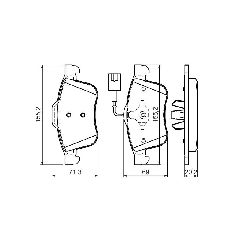 Jeu de quatre plaquettes de frein à disque BOSCH