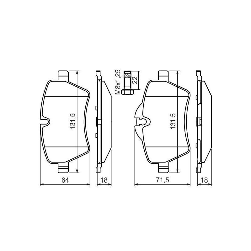 Jeu de quatre plaquettes de frein à disque BOSCH