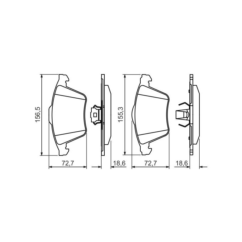 Jeu de quatre plaquettes de frein à disque BOSCH