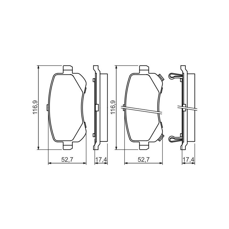 Jeu de quatre plaquettes de frein à disque BOSCH