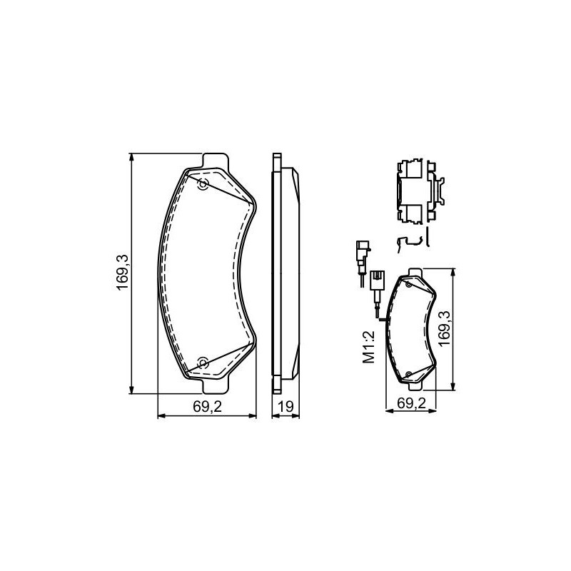 Jeu de quatre plaquettes de frein à disque BOSCH