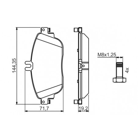 Jeu de quatre plaquettes de frein à disque BOSCH