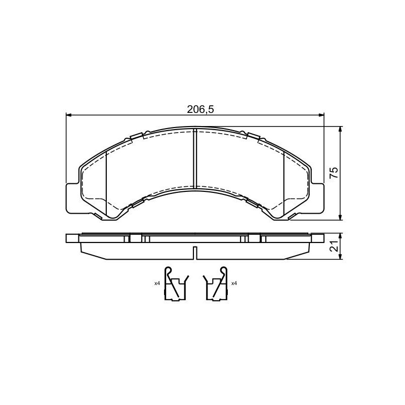 Jeu de quatre plaquettes de frein à disque BOSCH