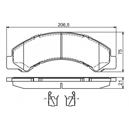 Jeu de quatre plaquettes de frein à disque BOSCH
