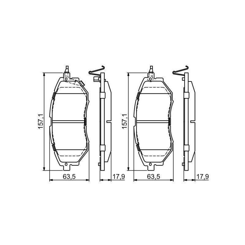 Jeu de quatre plaquettes de frein à disque BOSCH