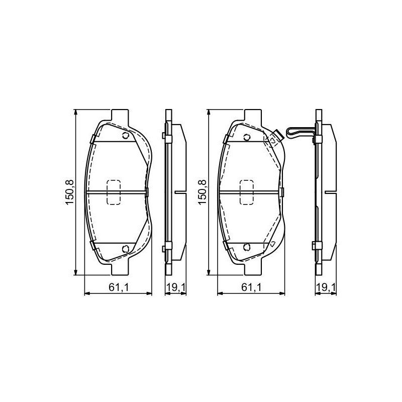 Jeu de quatre plaquettes de frein à disque BOSCH