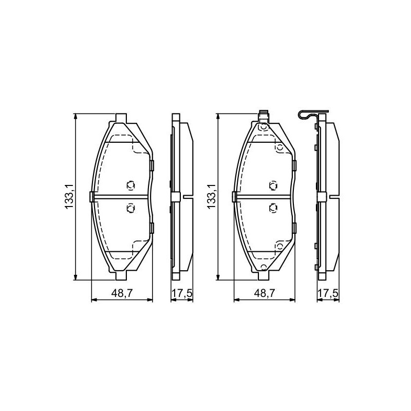 Jeu de quatre plaquettes de frein à disque BOSCH