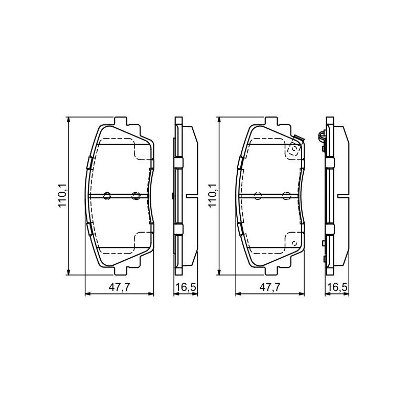 Jeu de quatre plaquettes de frein à disque BOSCH
