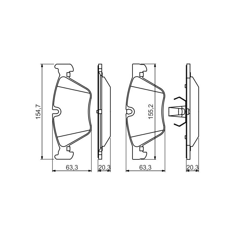 Jeu de quatre plaquettes de frein à disque BOSCH