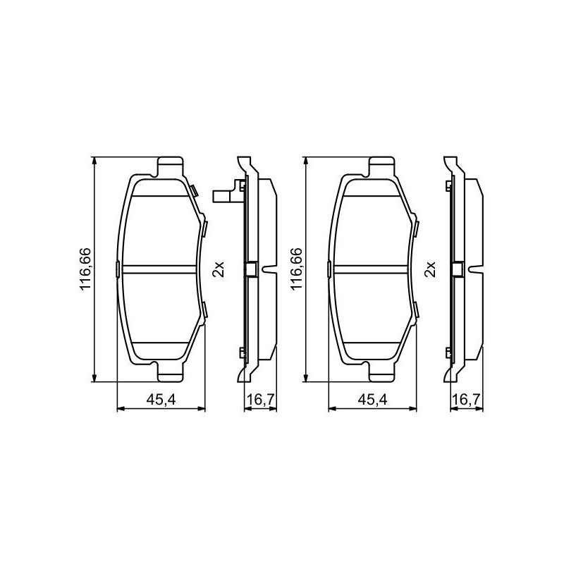 Jeu de quatre plaquettes de frein à disque BOSCH