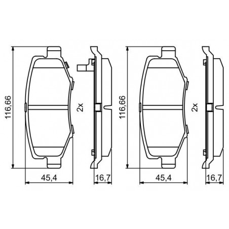 Jeu de quatre plaquettes de frein à disque BOSCH