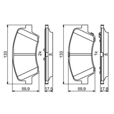 Jeu de quatre plaquettes de frein à disque BOSCH