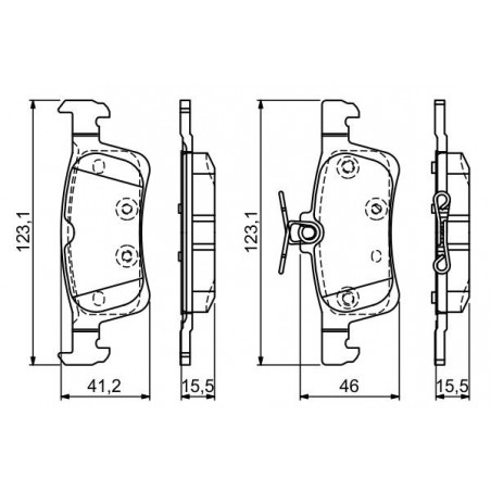 Jeu de quatre plaquettes de frein à disque BOSCH