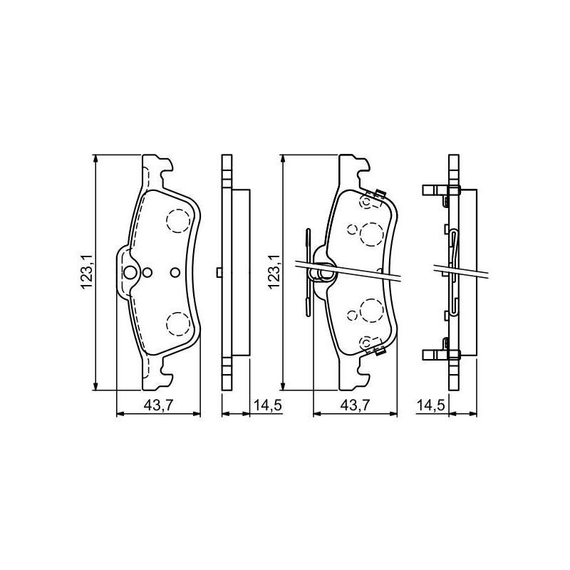 Jeu de quatre plaquettes de frein à disque BOSCH