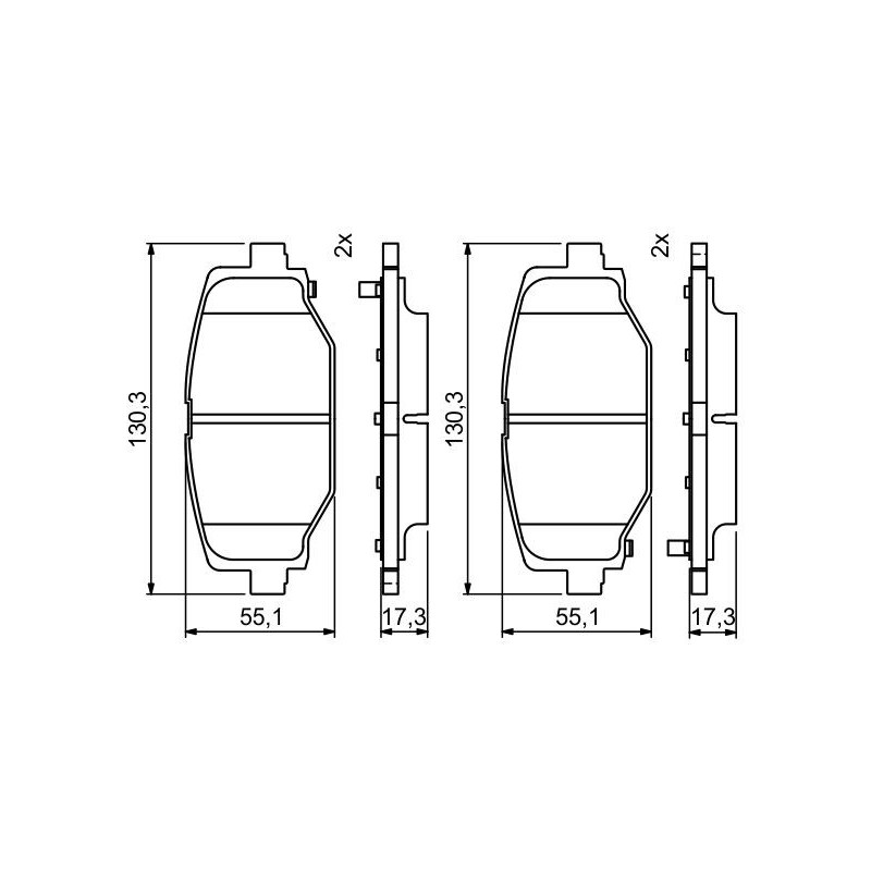 Jeu de quatre plaquettes de frein à disque BOSCH