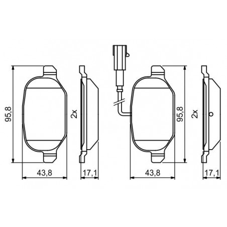 Jeu de quatre plaquettes de frein à disque BOSCH