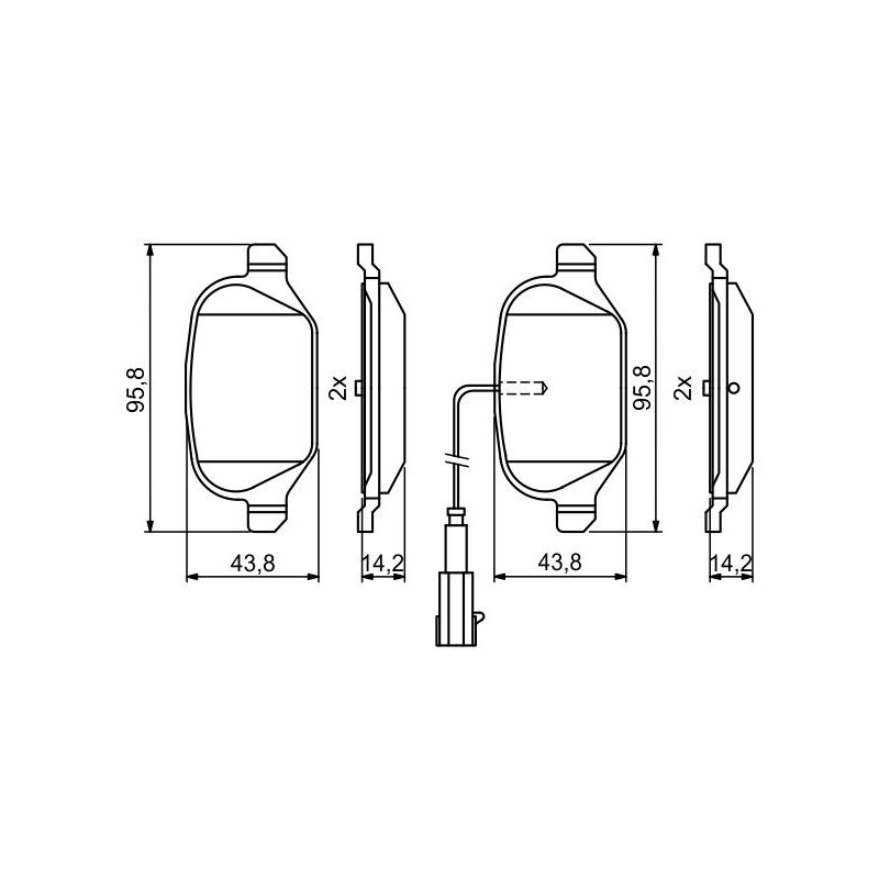 Jeu de quatre plaquettes de frein à disque BOSCH