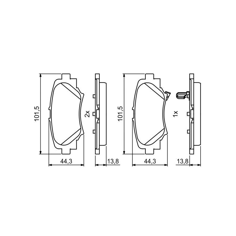 Jeu de quatre plaquettes de frein à disque BOSCH