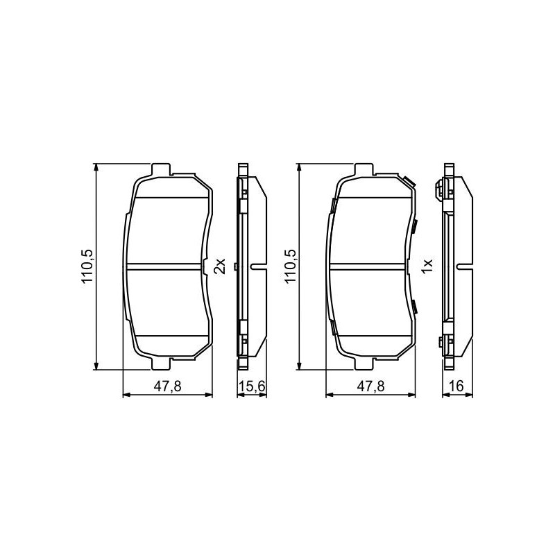 Jeu de quatre plaquettes de frein à disque BOSCH