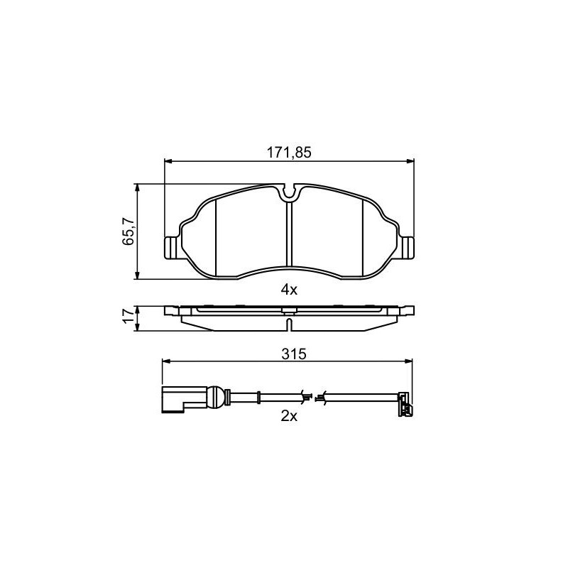 Jeu de quatre plaquettes de frein à disque BOSCH